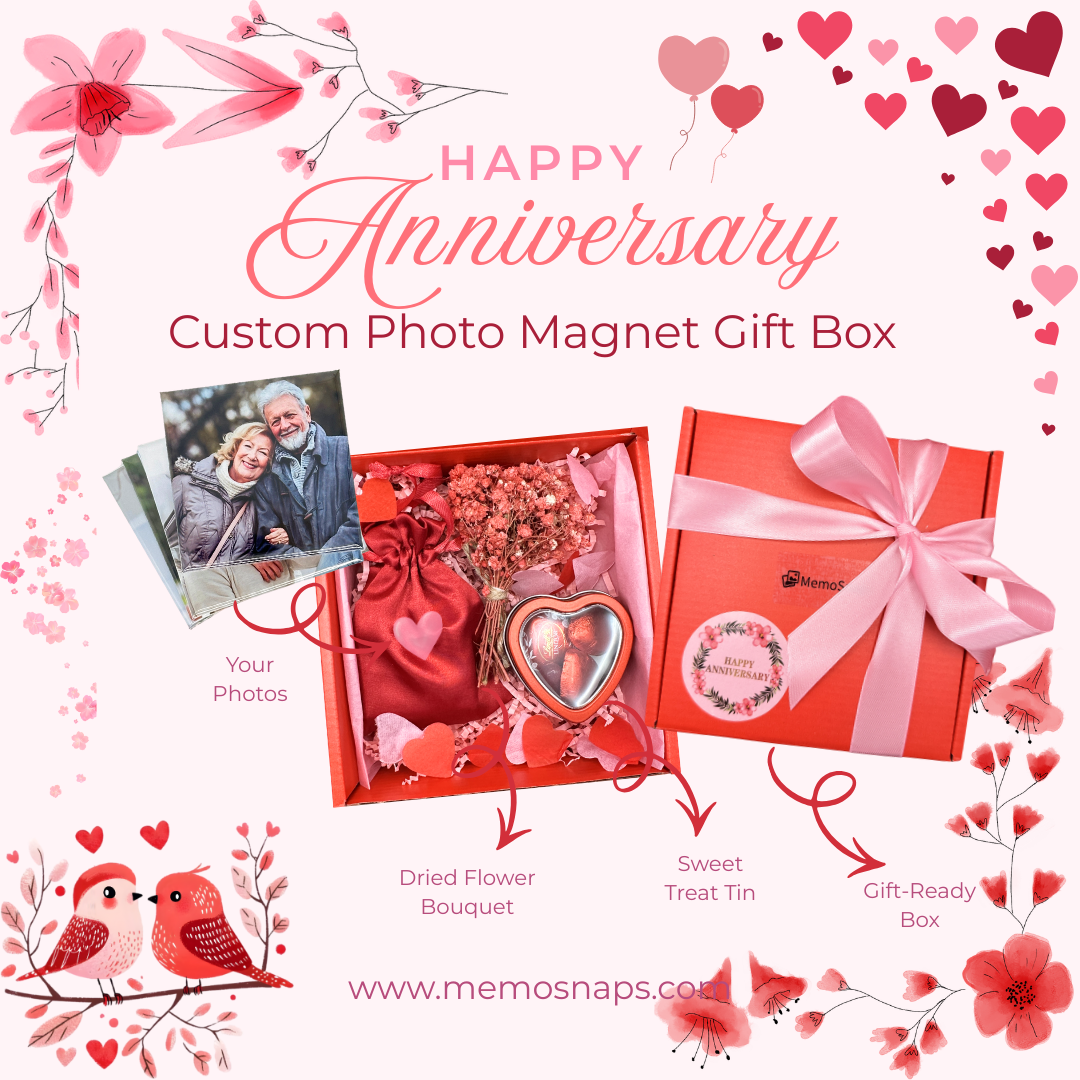 Anniversary Custom Photo Magnet Gift Box