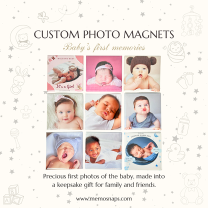 Baby Shower Custom Photo Magnet Collage