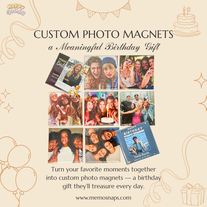 Birthday Custom Photo Magnet Collage