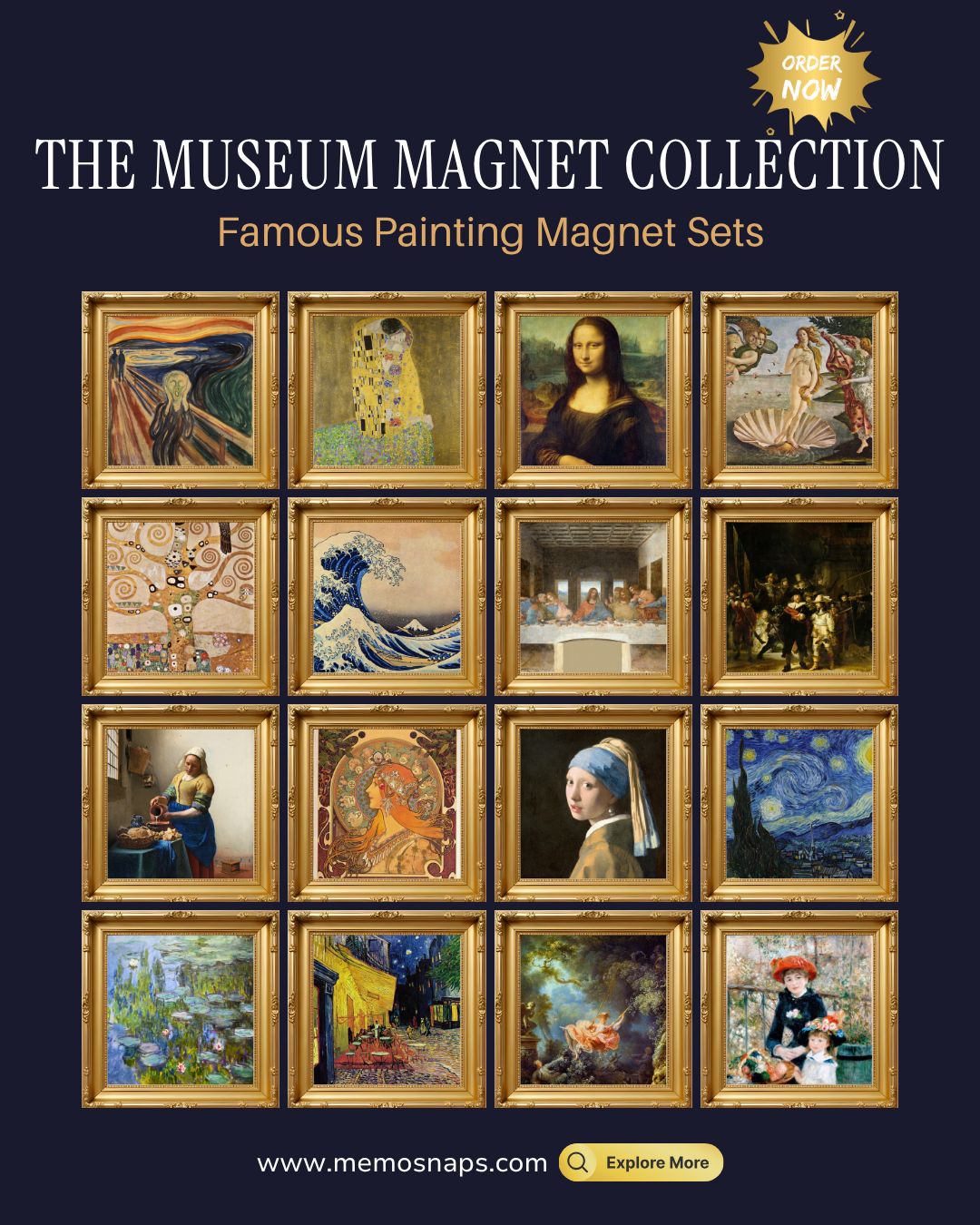 Famous Art Paintings Magnet Collection