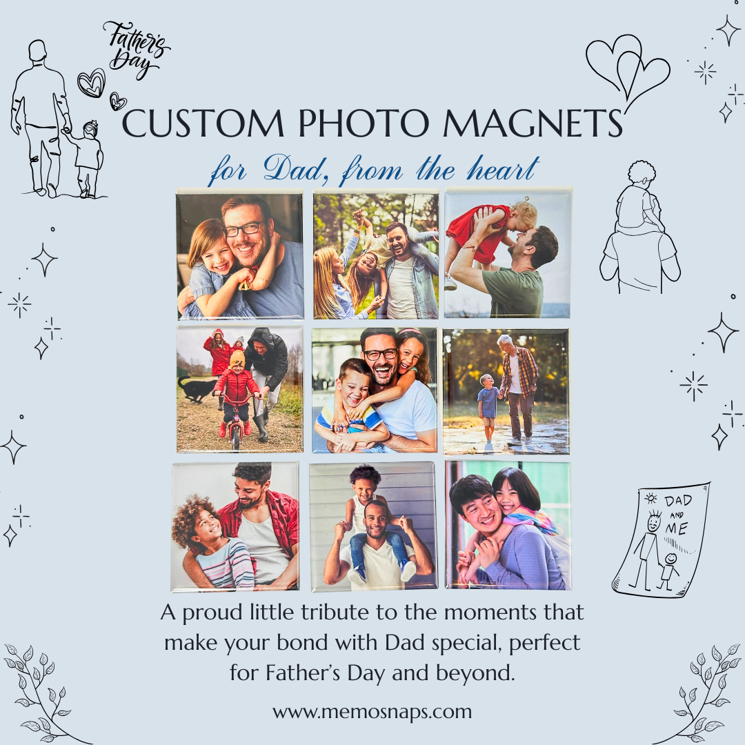 Father's Day Custom Photo Magnet Collage