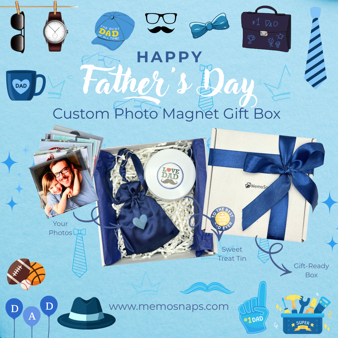 Fathers Day Custom Photo Magnet Gift Box