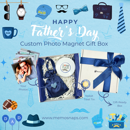 Fathers Day Custom Photo Magnet Gift Box