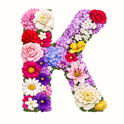 Floral Alphabet Letter Magnets 