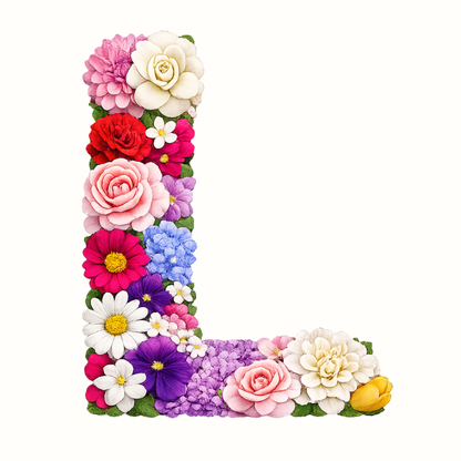 Floral Alphabet Letter Magnets 