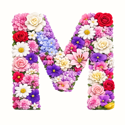 Floral Alphabet Letter Magnets 