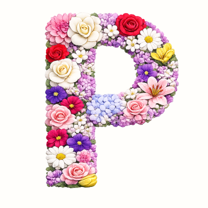 Floral Alphabet Letter Magnets
