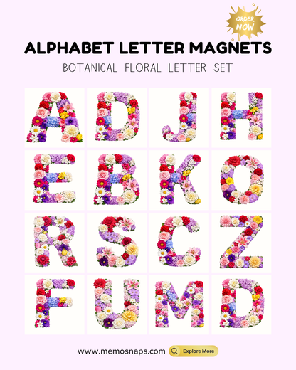 Floral Alphabet Letter Magnets