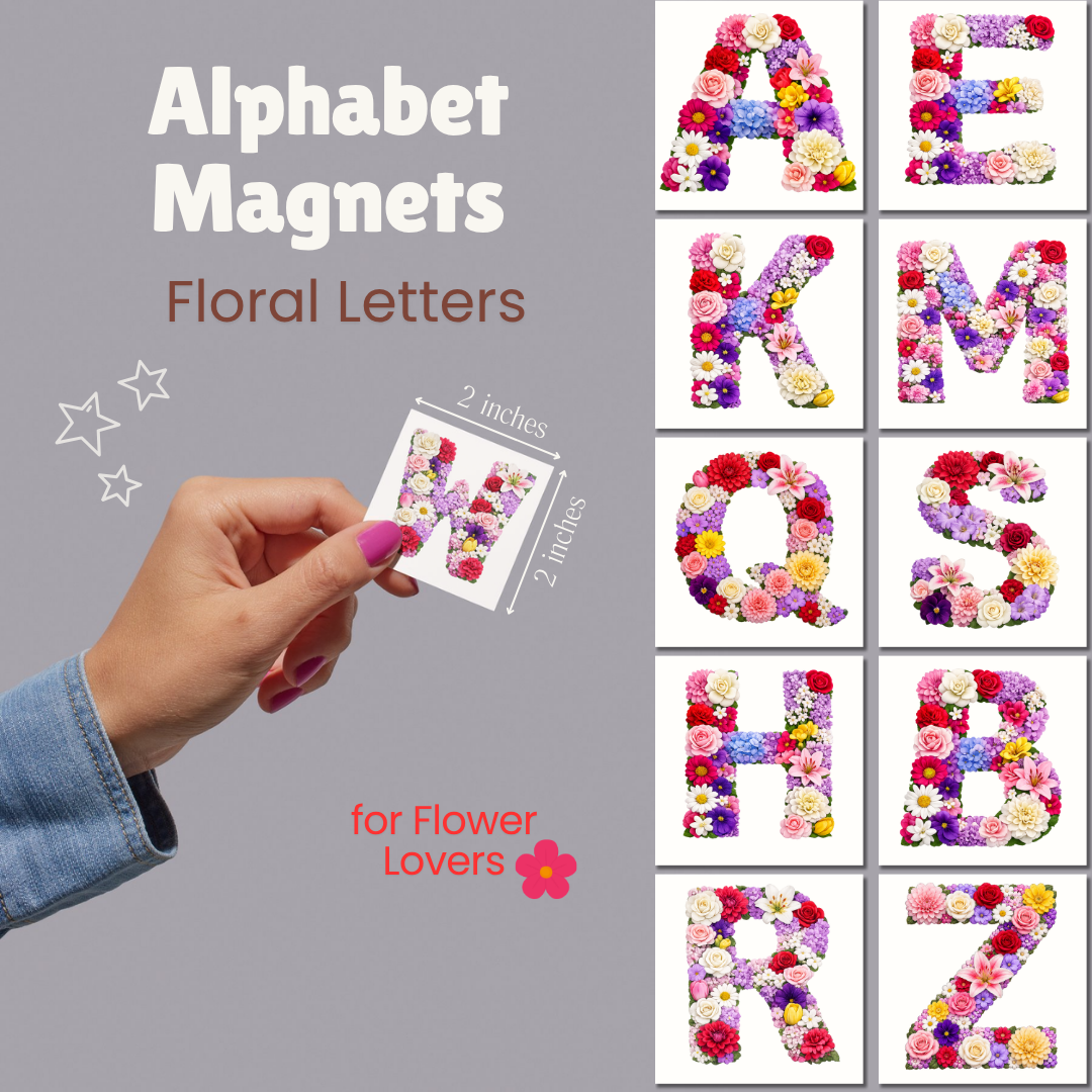 Floral Alphabet Letter Magnets