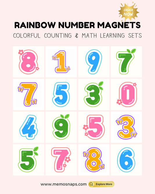 Rainbow Number Magnet Sets