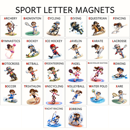 Sports Alphabet Letter Magnets