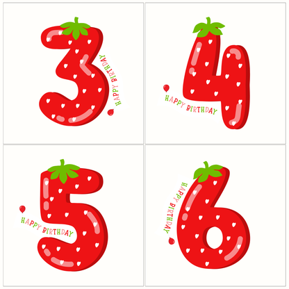 Strawberry Alphabet Letter and Number Magnets