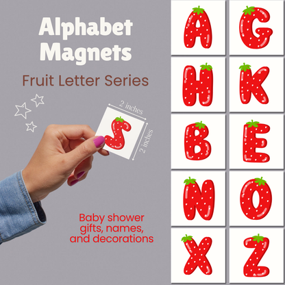 Strawberry Alphabet Letter and Number Magnets