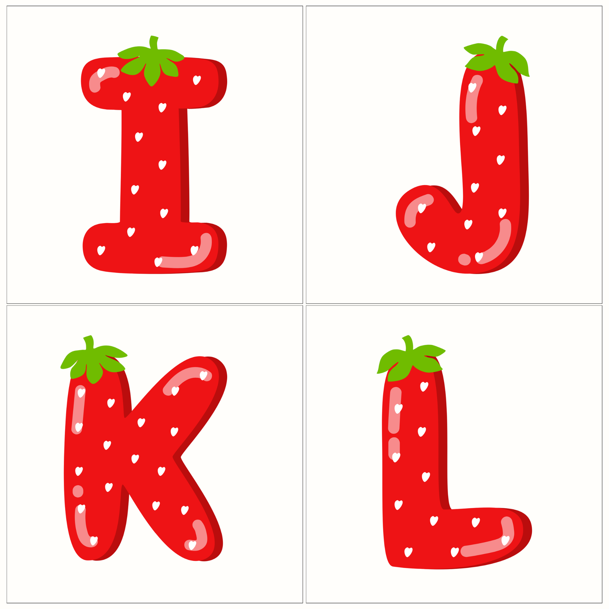 Strawberry Alphabet Letter and Number Magnets