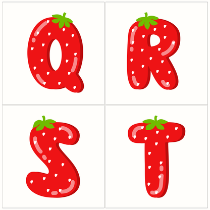 Strawberry Alphabet Letter and Number Magnets