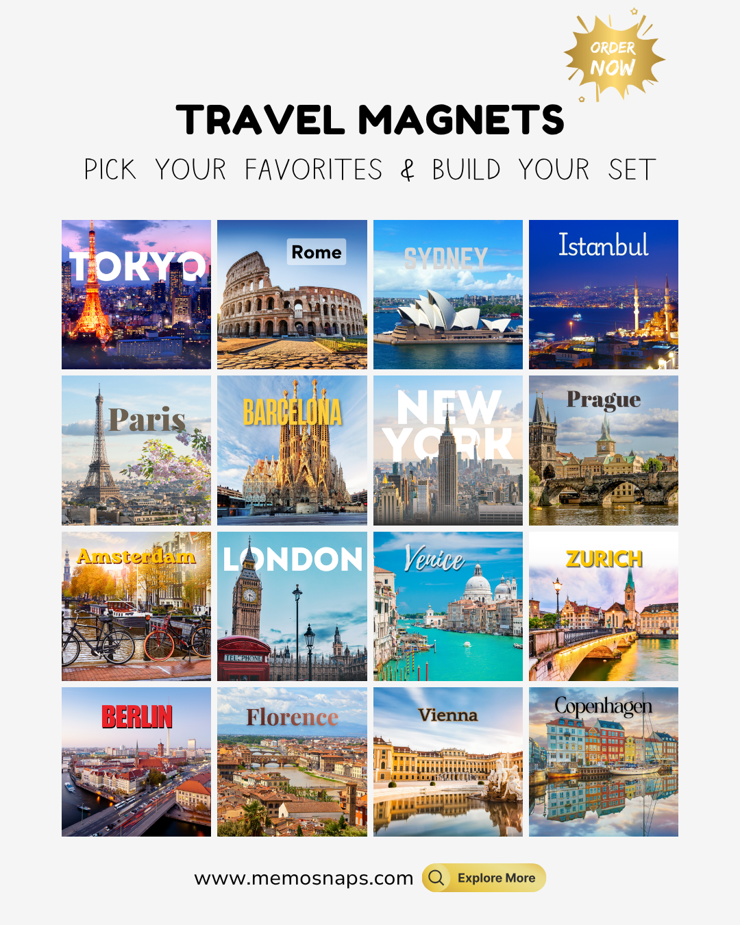 Travel Destination Fridge Magnet Collection
