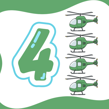 Vehicle Themed Number Magnets
