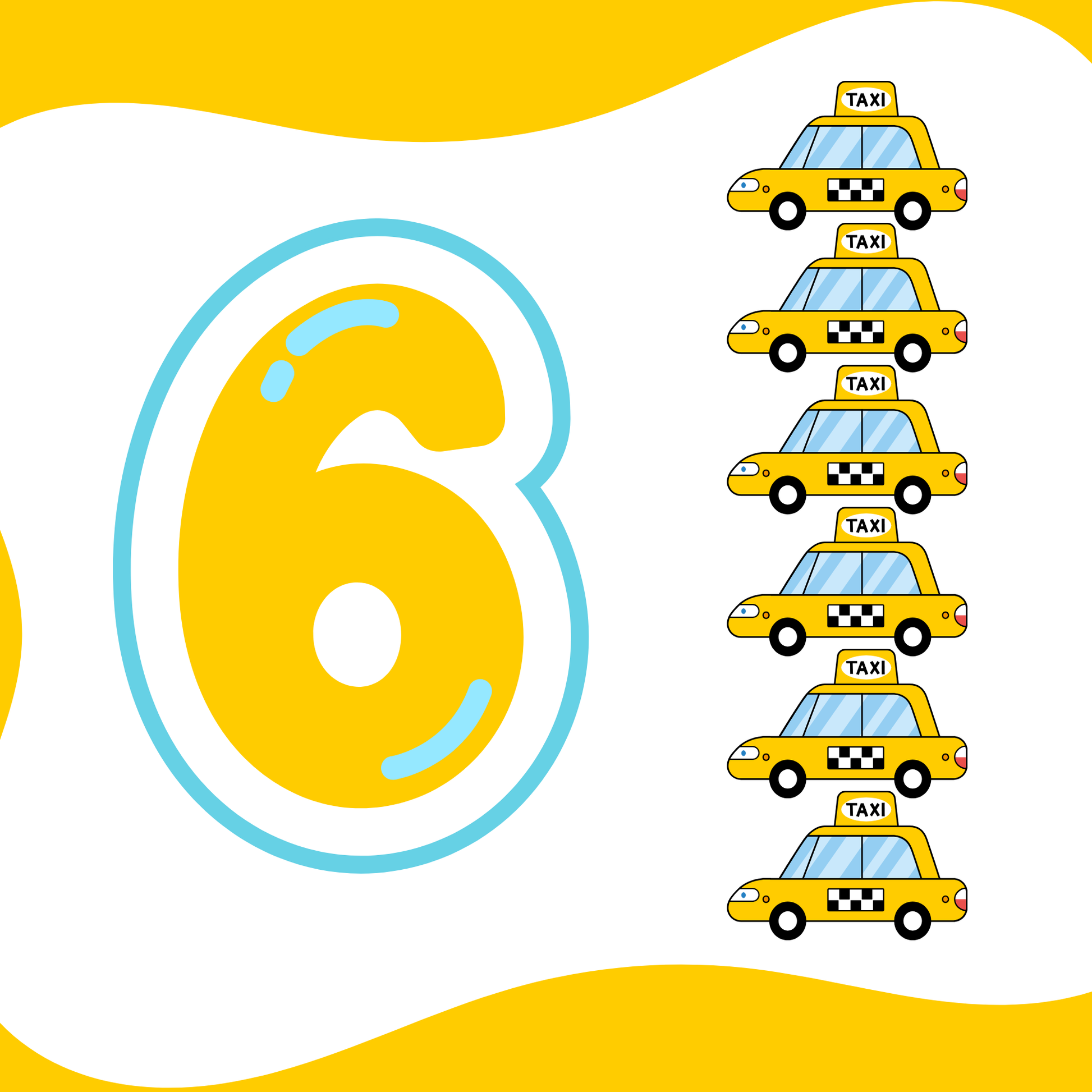 Vehicle Themed Number Magnets
