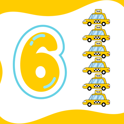 Vehicle Themed Number Magnets