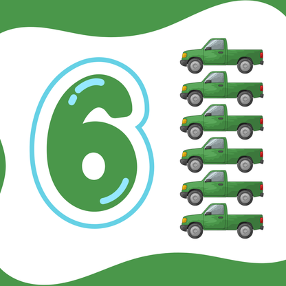 Vehicle Themed Number Magnets