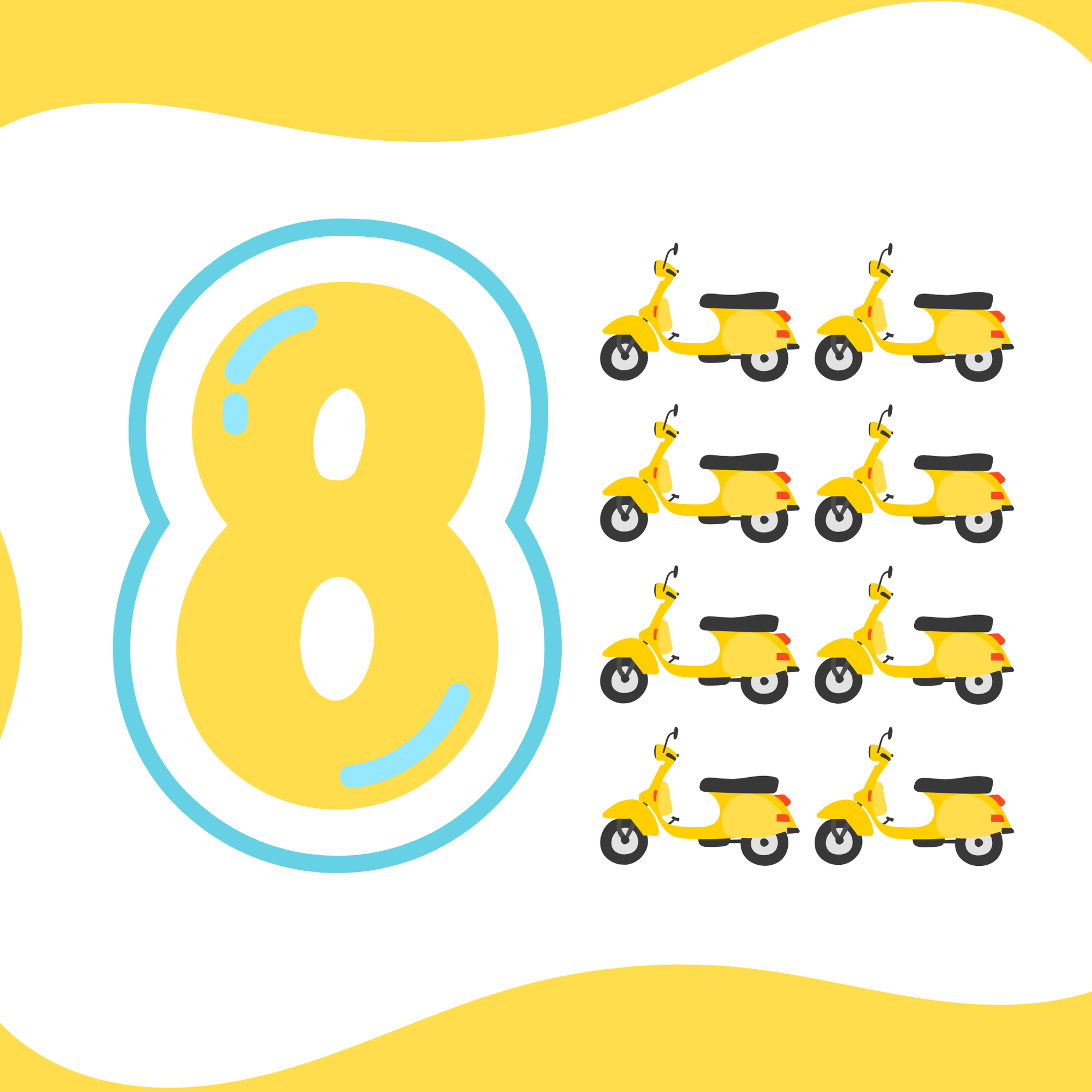Vehicle Themed Number Magnets