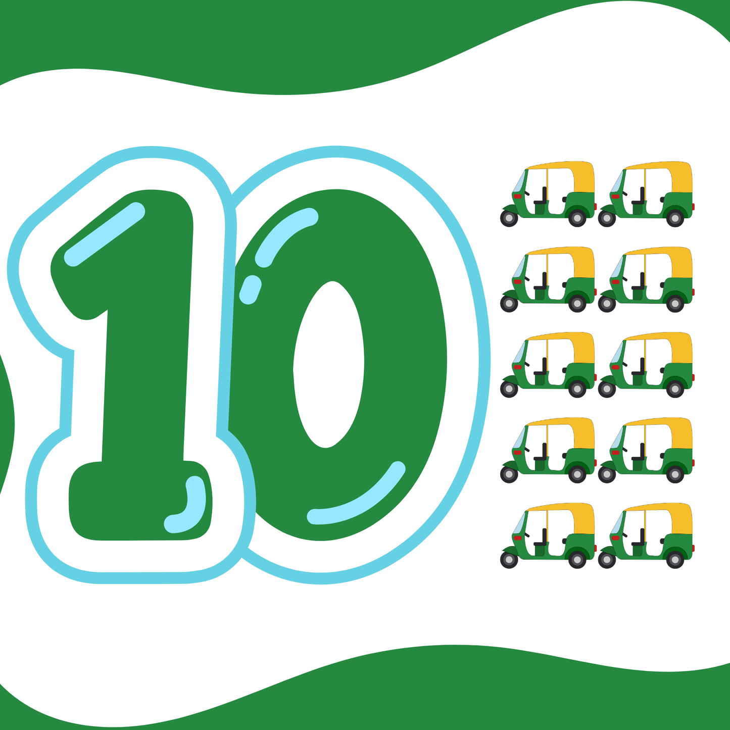 Vehicle Themed Number Magnets