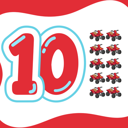 Vehicle Themed Number Magnets