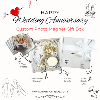 Wedding Anniversary Custom Photo Magnet Gift Box